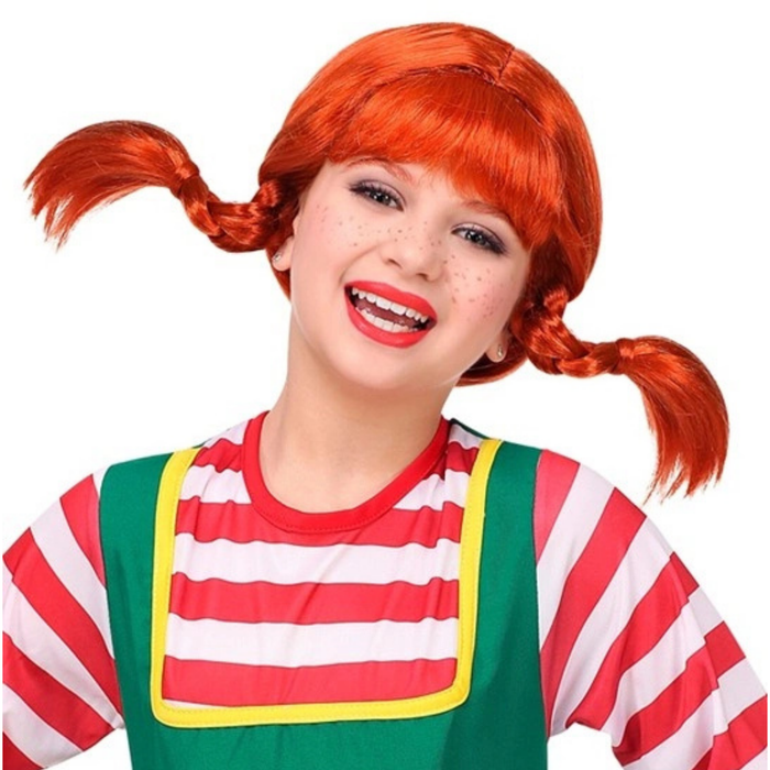 Perücke rote Zöpfe Pippi
