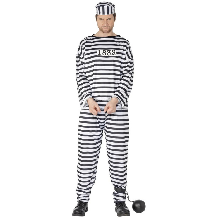 Kostüm Sträfling schwarz-weiss