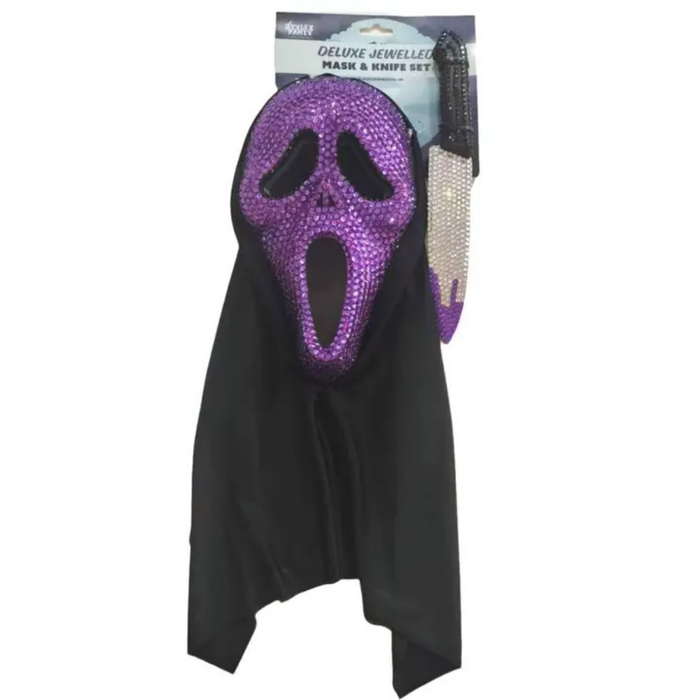 Maske schreiender Geist mit Messer Diamond violett