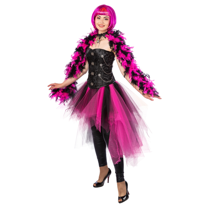 Kostüm Tutu Vokuhila fuchsia-schwarz