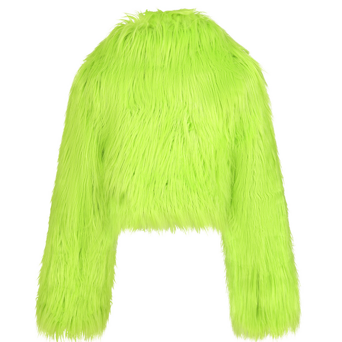 Kunstfelljacke neongrün