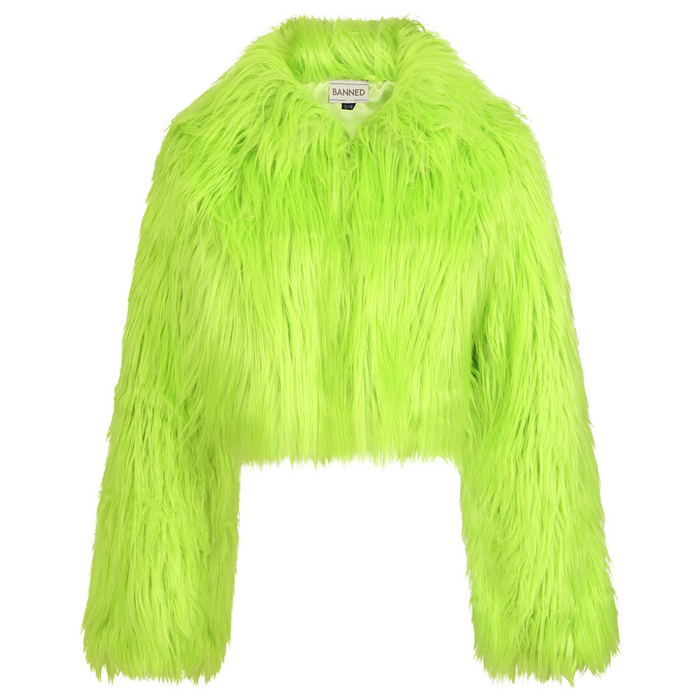 Kunstfelljacke neongrün