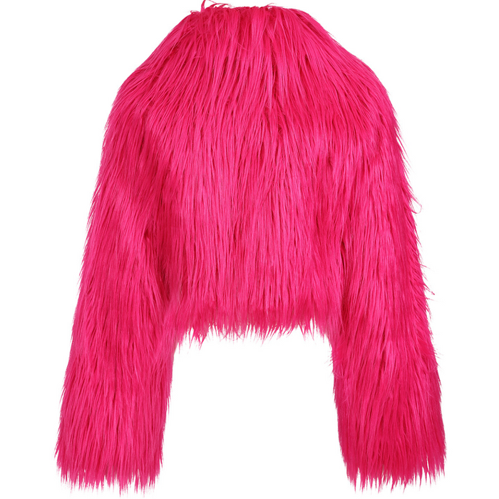 Kunstfelljacke neonpink