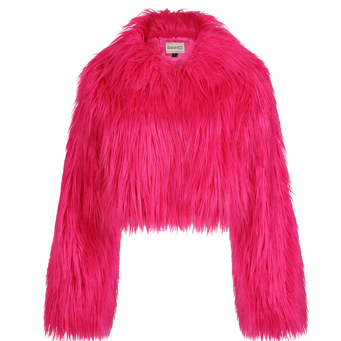 Kunstfelljacke neonpink