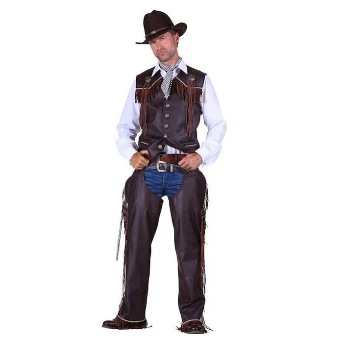 Kostüm Cowboyweste Lederimitat braun