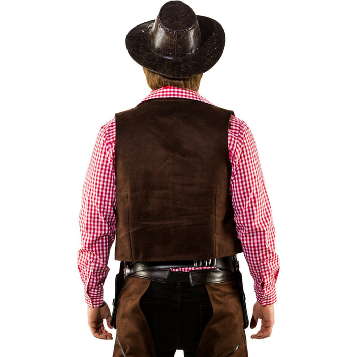 Kostüm Cowboyweste Wildlederimitat