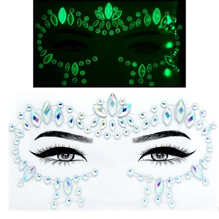 Face Jewels Glow In The Dark