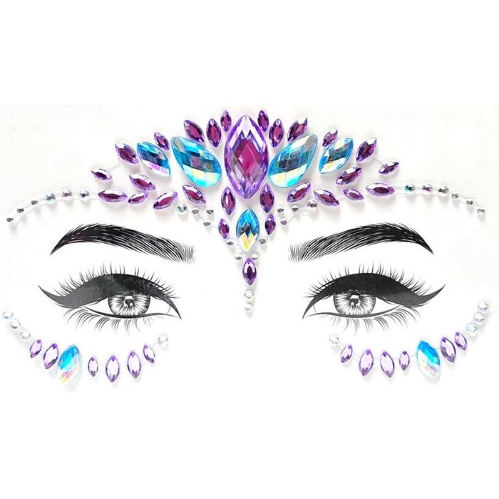 Face Jewels Lila Blau
