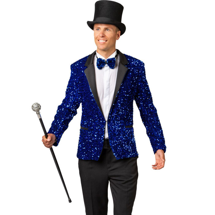 Fliege Pailletten blau