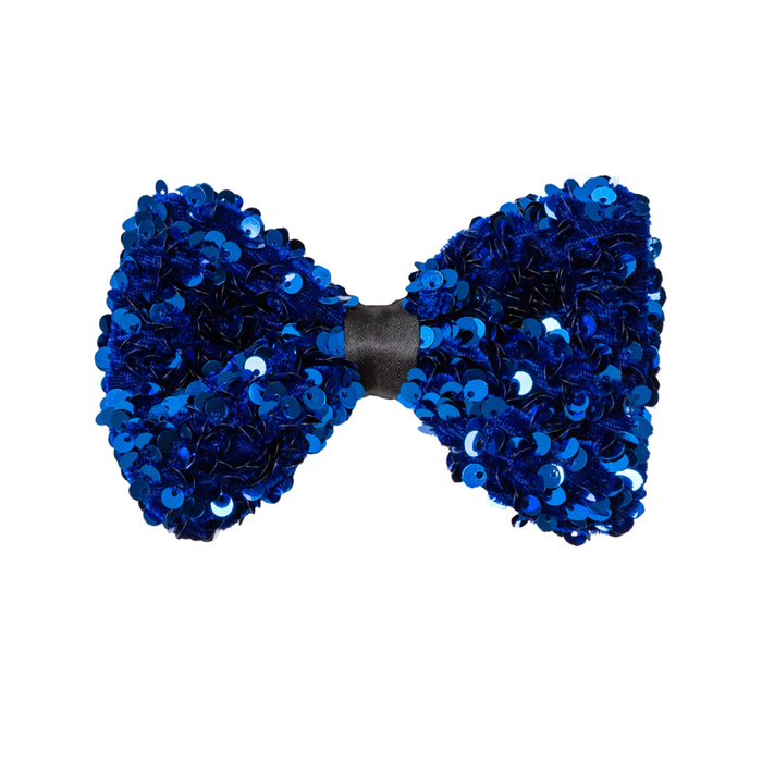 Fliege Pailletten blau