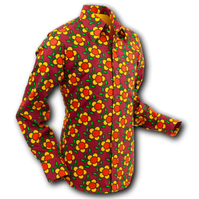 Hemd Chenaski Flowergrid braun