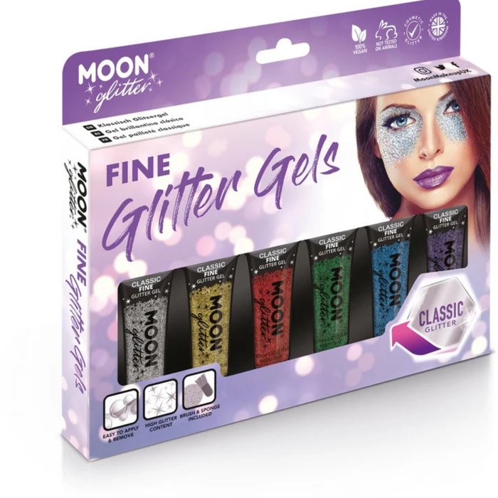 Glitzergel fein 6er-Set