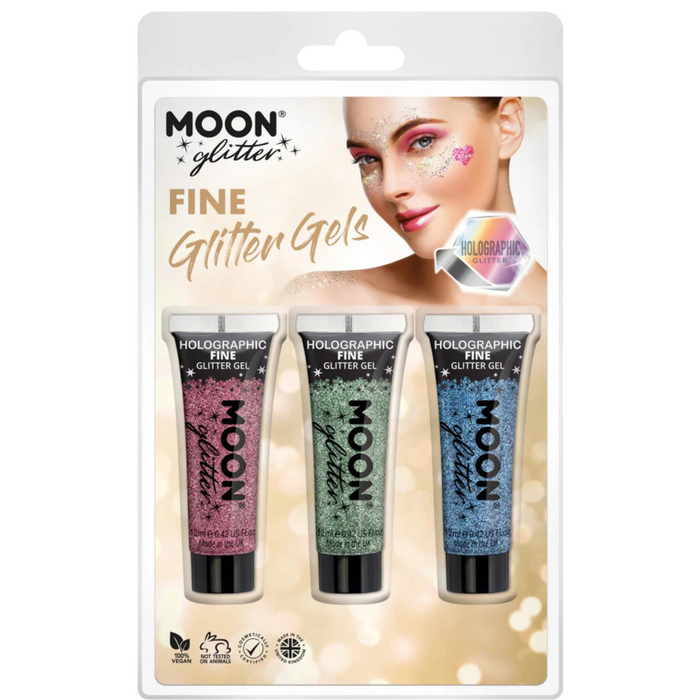 Glitzergel fein Pink - Grün - Blau