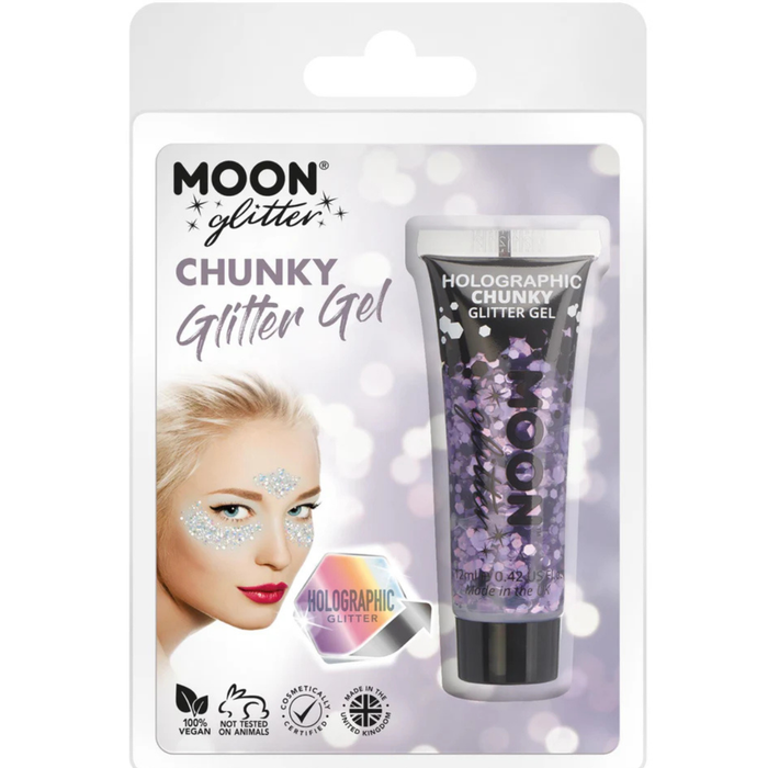 Glitzergel grob holographic lila