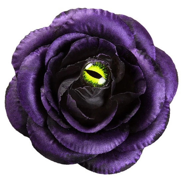 Haarspange Violette Rose mit Katzenauge