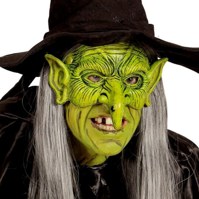 Grüne Halbmaske Hexe