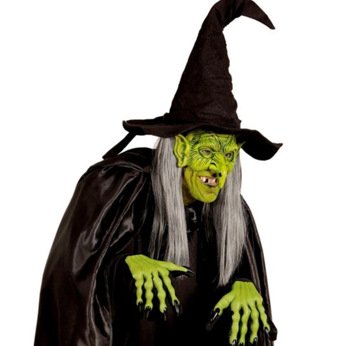 Grüne Halbmaske Hexe