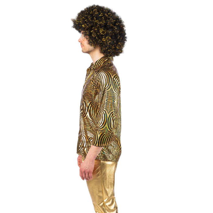 Kostüm Hemd Disco gold