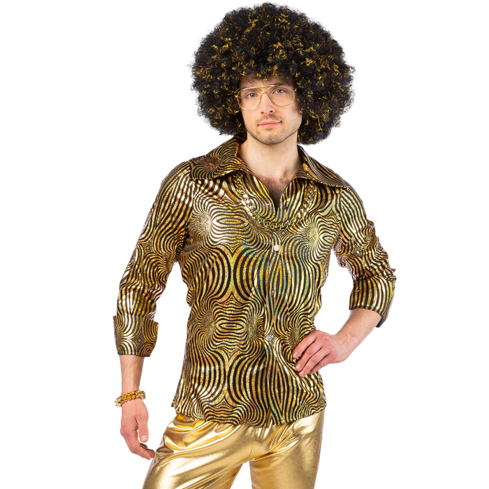 Kostüm Hemd Disco gold