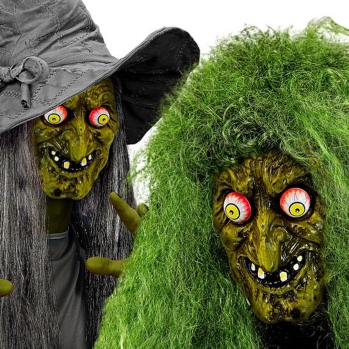 Hexenmaske mit Wackelaugen