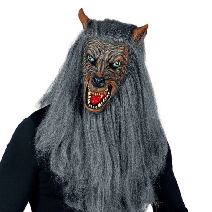 Maske Werwolf mit langen Haaren