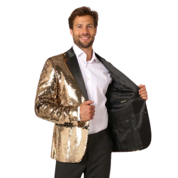 Kostüm Blazer Pailletten Gold