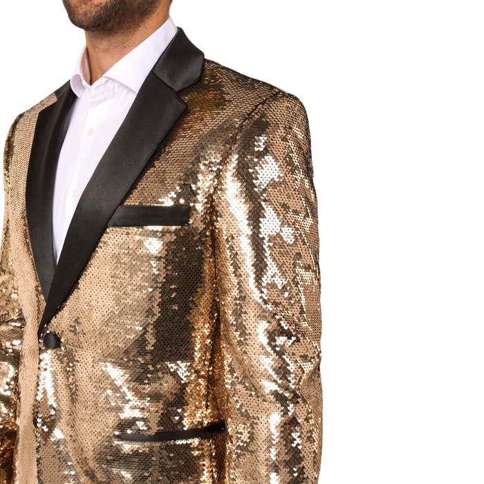 Kostüm Blazer Pailletten Gold