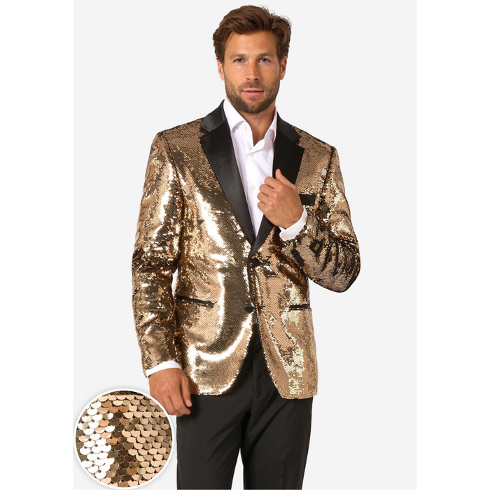 Kostüm Blazer Pailletten Gold