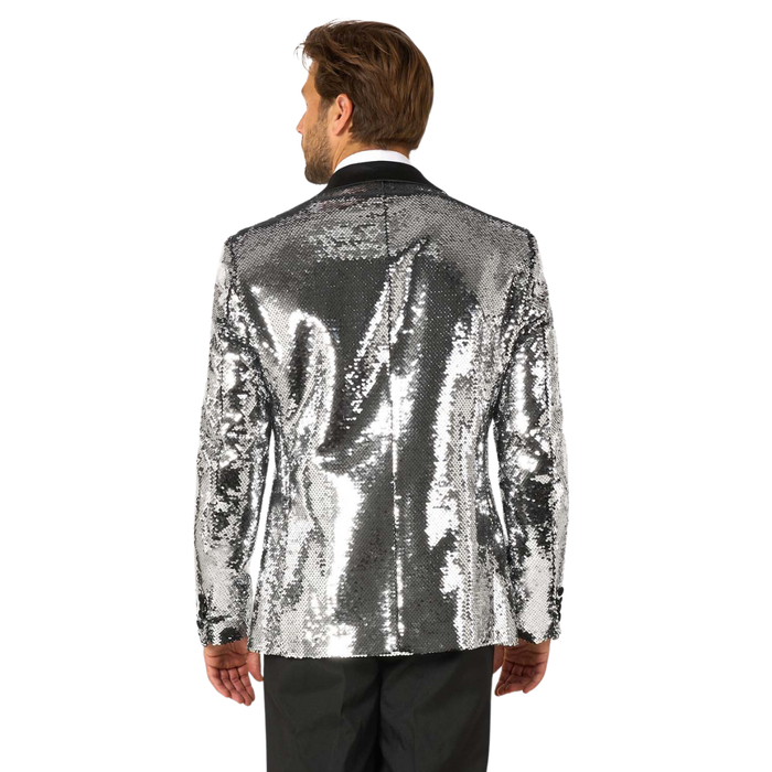 Kostüm Blazer Pailletten Silber