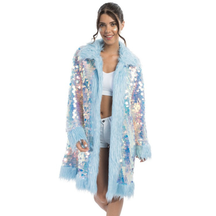 Kostüm Mantel Iridescent hellblau