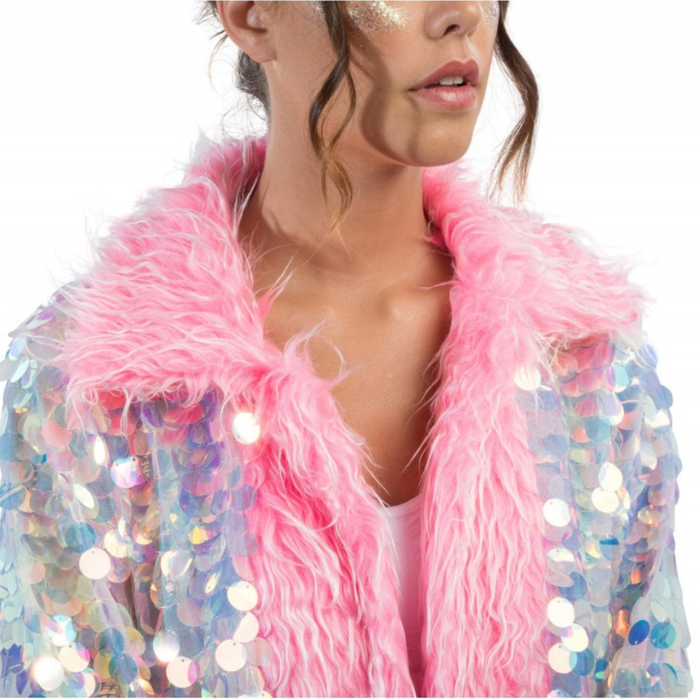 Kostüm Mantel Iridescent rosa