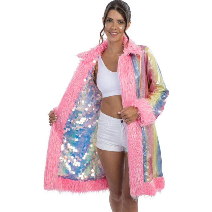 Kostüm Mantel Iridescent rosa