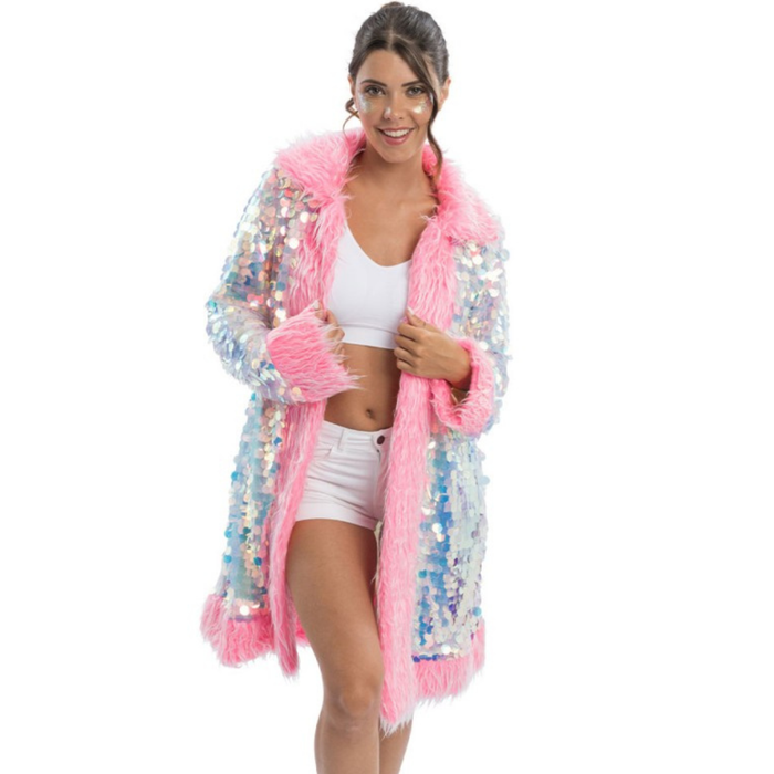 Kostüm Mantel Iridescent rosa
