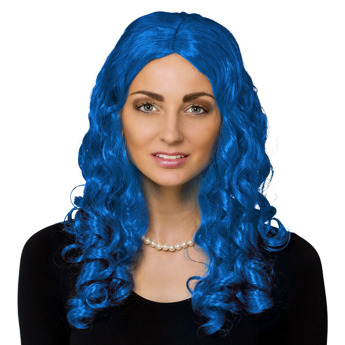 Perücke Locken blau