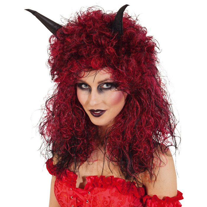 Perücke Teufel mit Hörnern