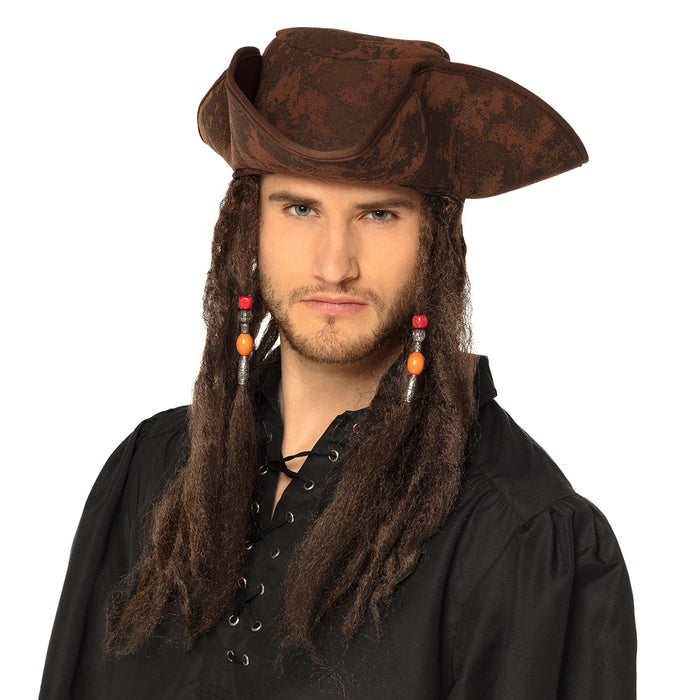 Piratenhut Dirty Joe mit Haar