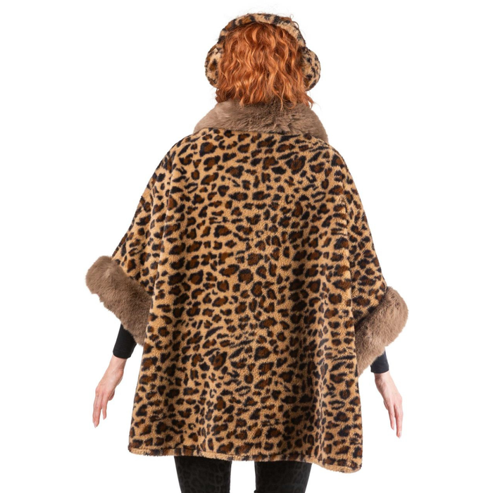 Kostüm Plüsch- Poncho Leopard
