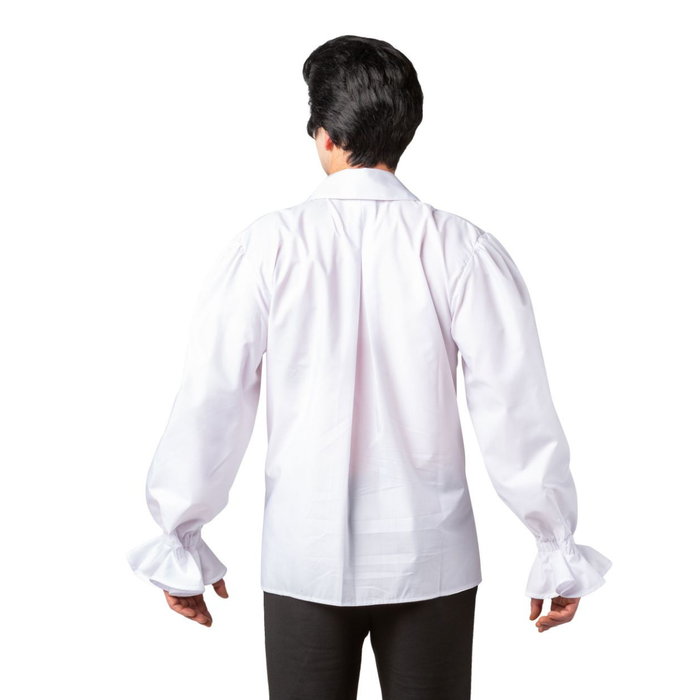 Kostüm Rüschenhemd mit langer Rüsche, weiss