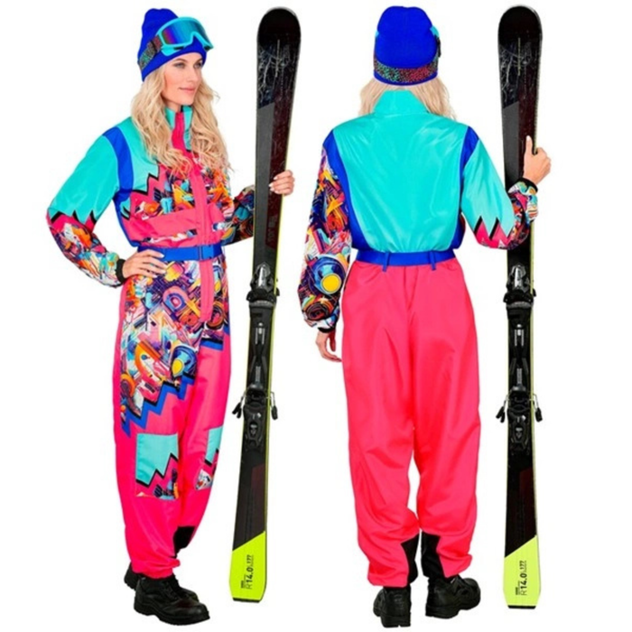 Kostüm Skianzug pink hellblau