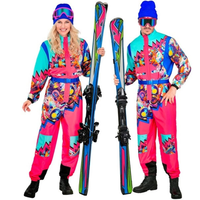 Kostüm Skianzug pink hellblau