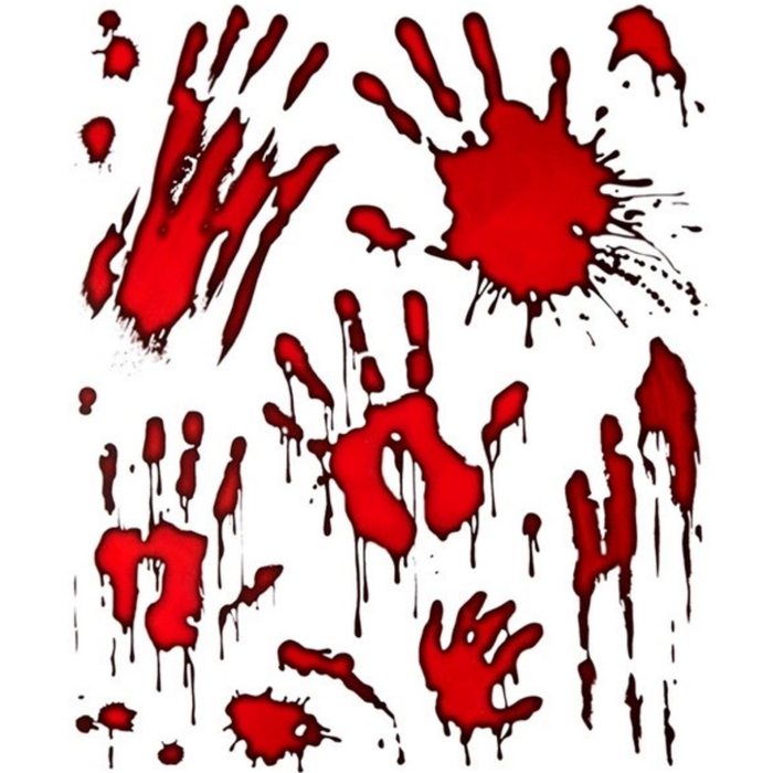 Fenstersticker Blutige Hände