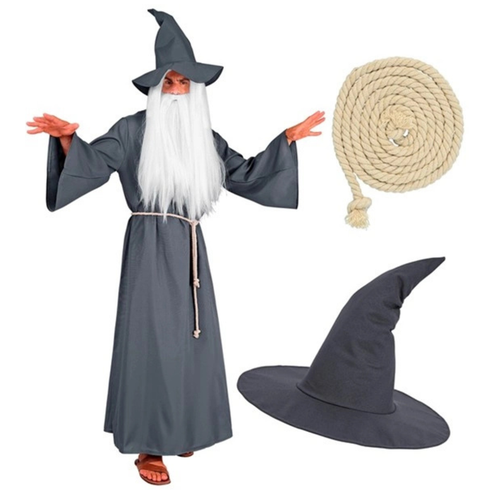 Kostüm Magier grau