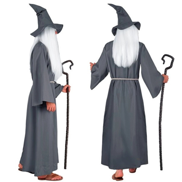 Kostüm Magier grau
