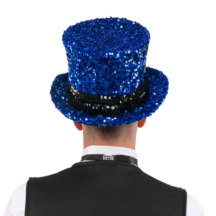 Zylinder Pailletten blau