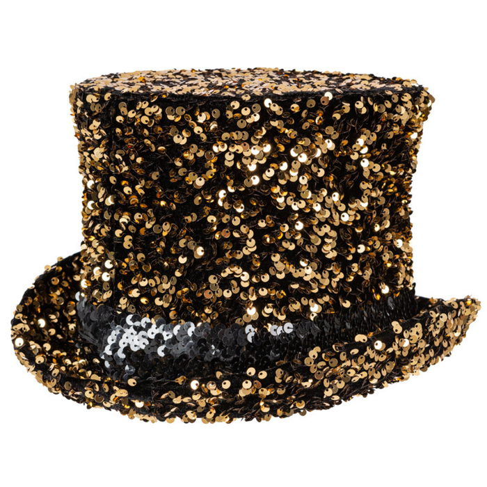 Zylinder Pailletten gold