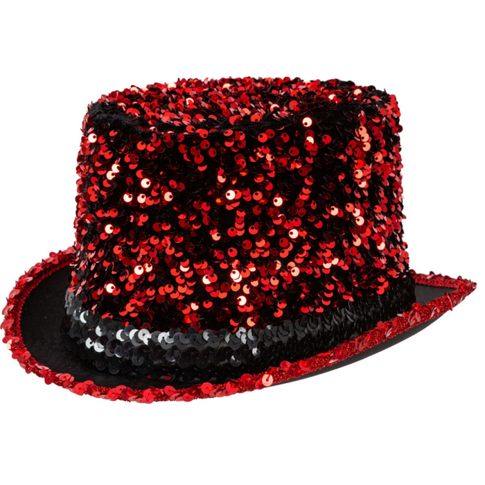 Zylinder Pailletten rot